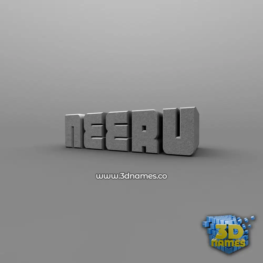 neeru in Solid Grey style - 3D name wallpaper