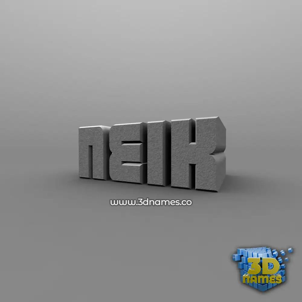 neik in Solid Grey style - 3D name wallpaper