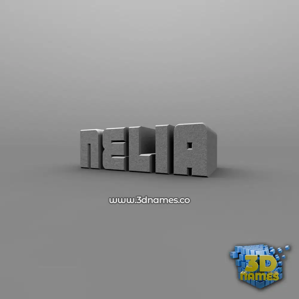 nelia in Solid Grey style - 3D name wallpaper