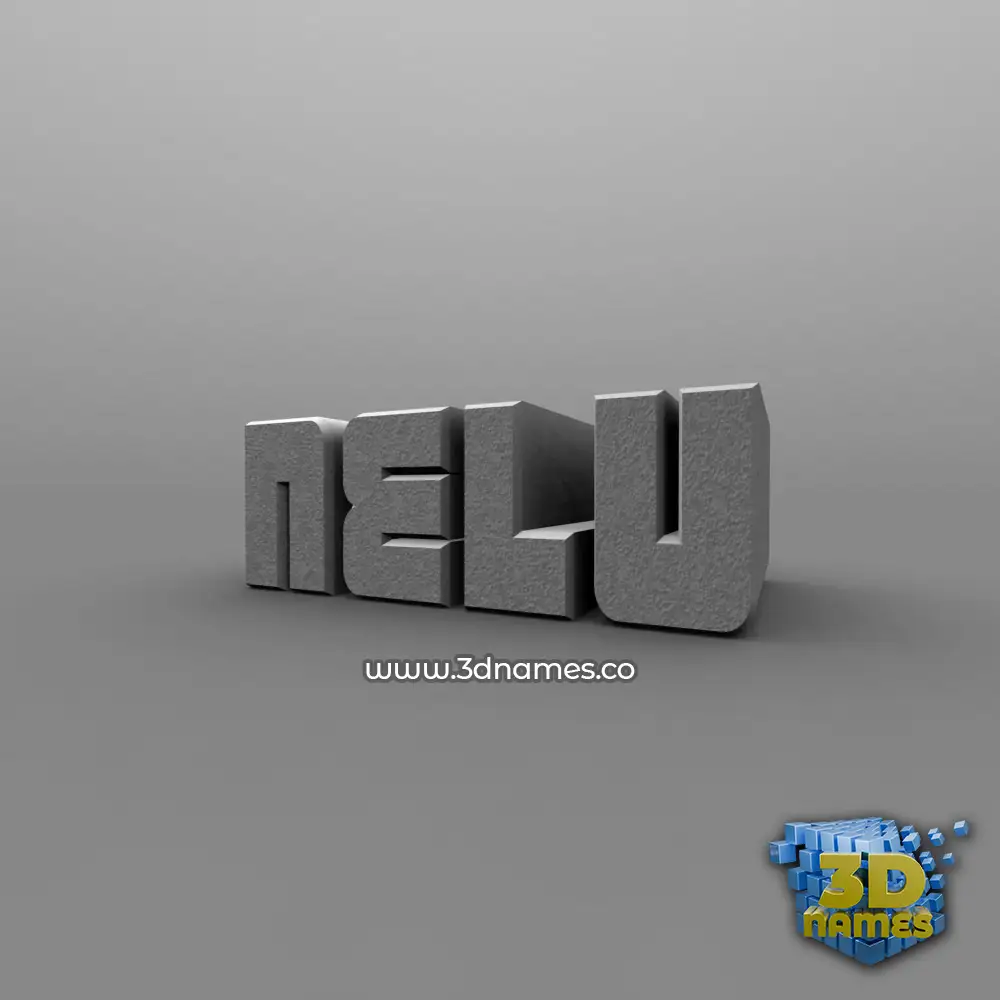 nelu in Solid Grey style - 3D name wallpaper