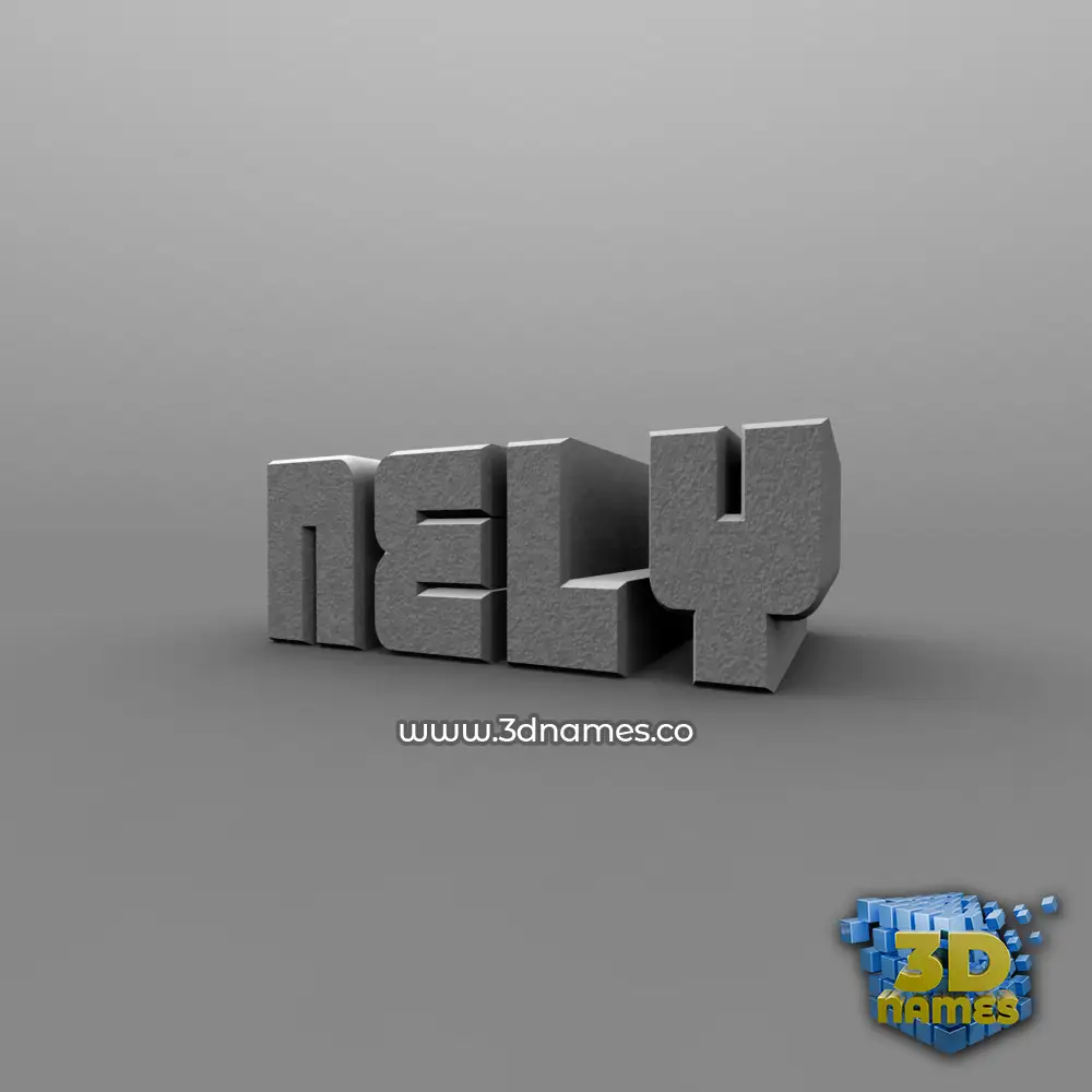 nely in Solid Grey style - 3D name wallpaper