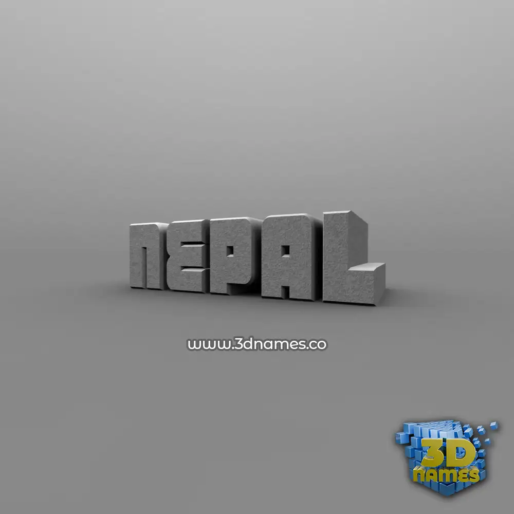 nepal in Solid Grey style - 3D name wallpaper