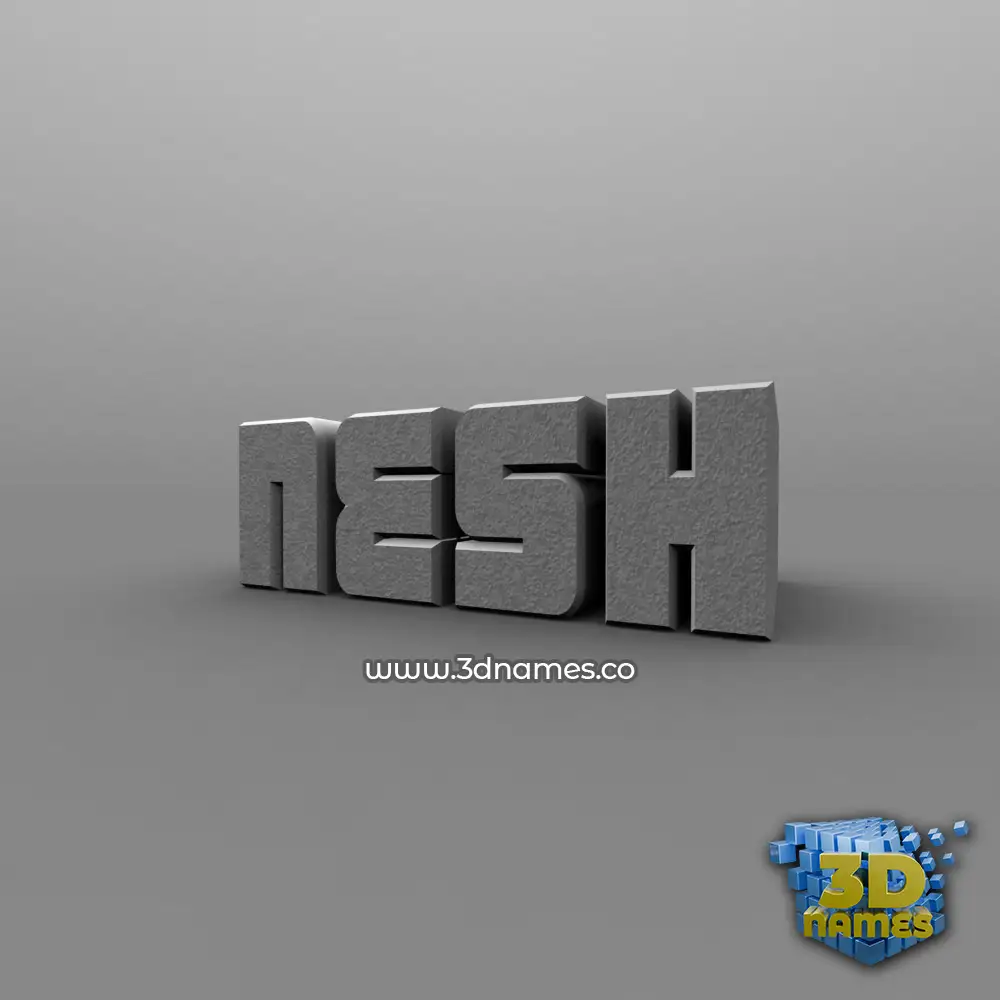 nesh in Solid Grey style - 3D name wallpaper