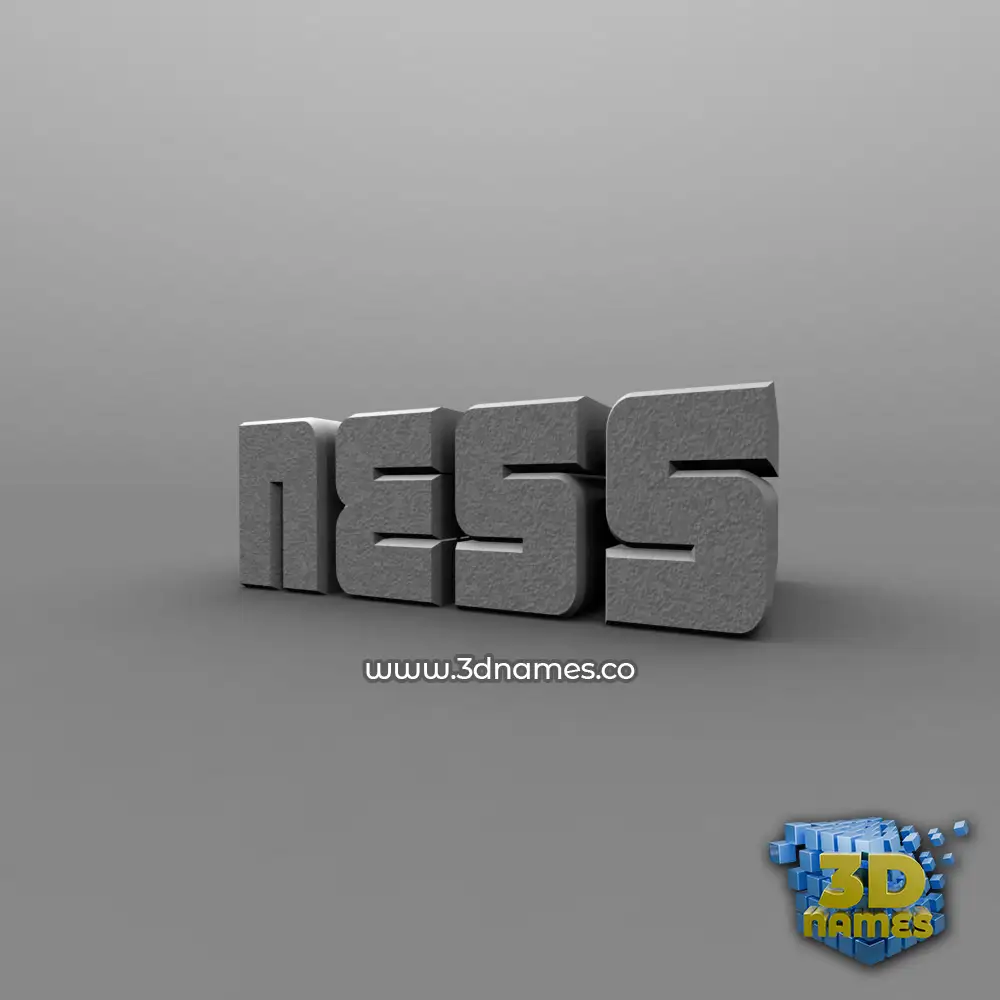 ness in Solid Grey style - 3D name wallpaper