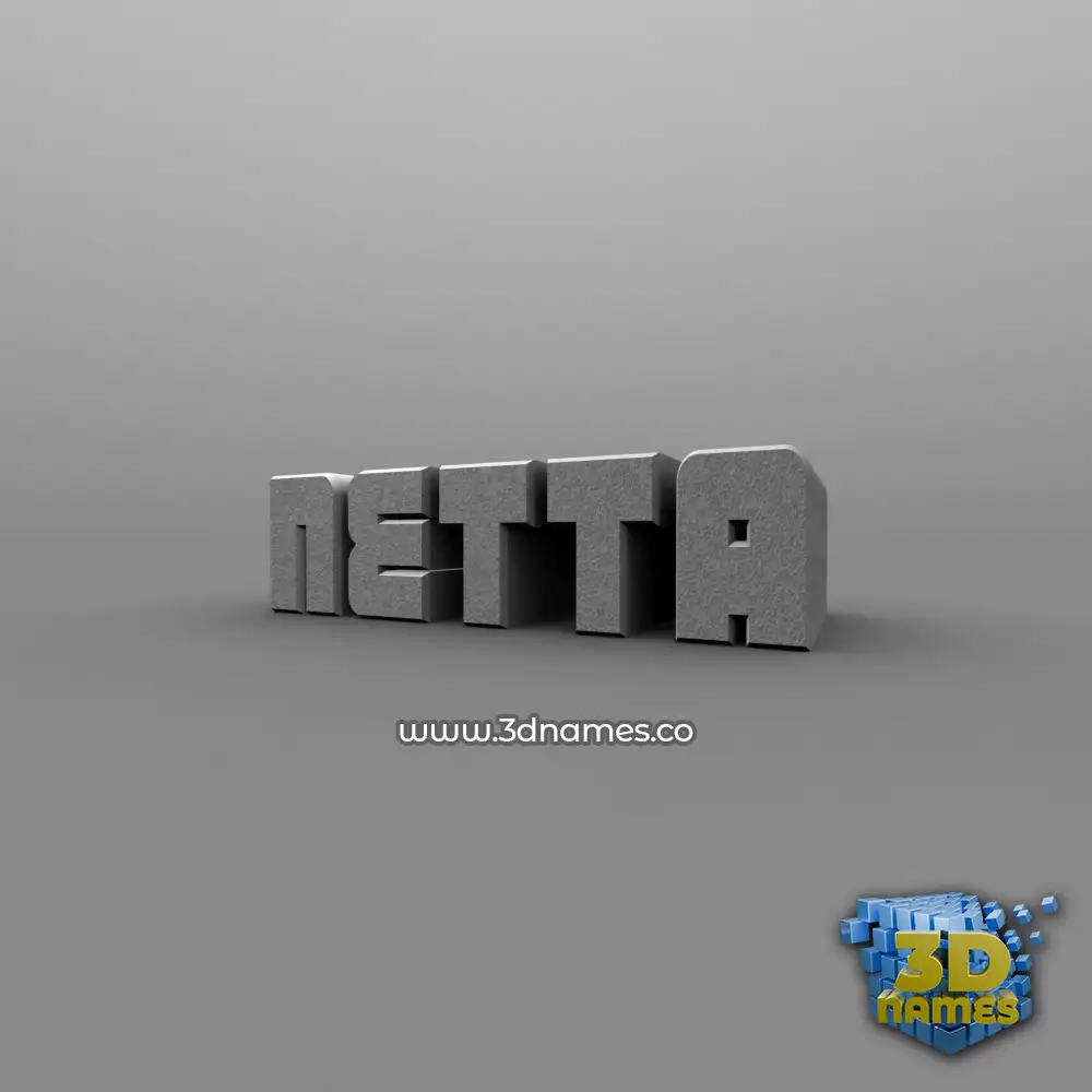 netta in Solid Grey style - 3D name wallpaper