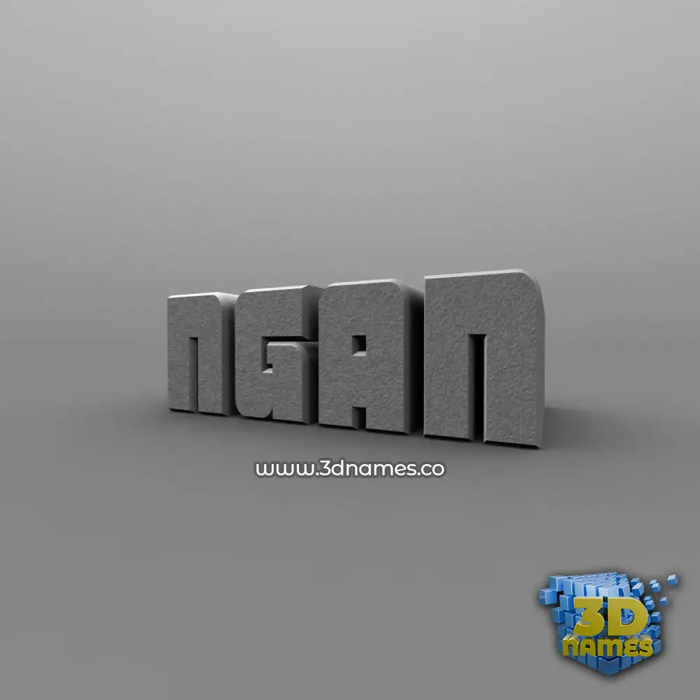 ngan in Solid Grey style - 3D name wallpaper