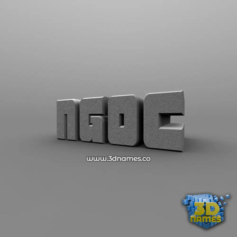 ngoc in Solid Grey style - 3D name wallpaper