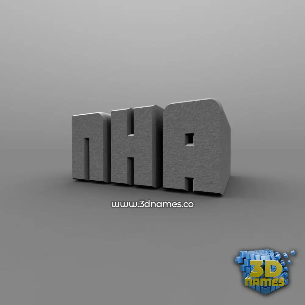nha in Solid Grey style - 3D name wallpaper