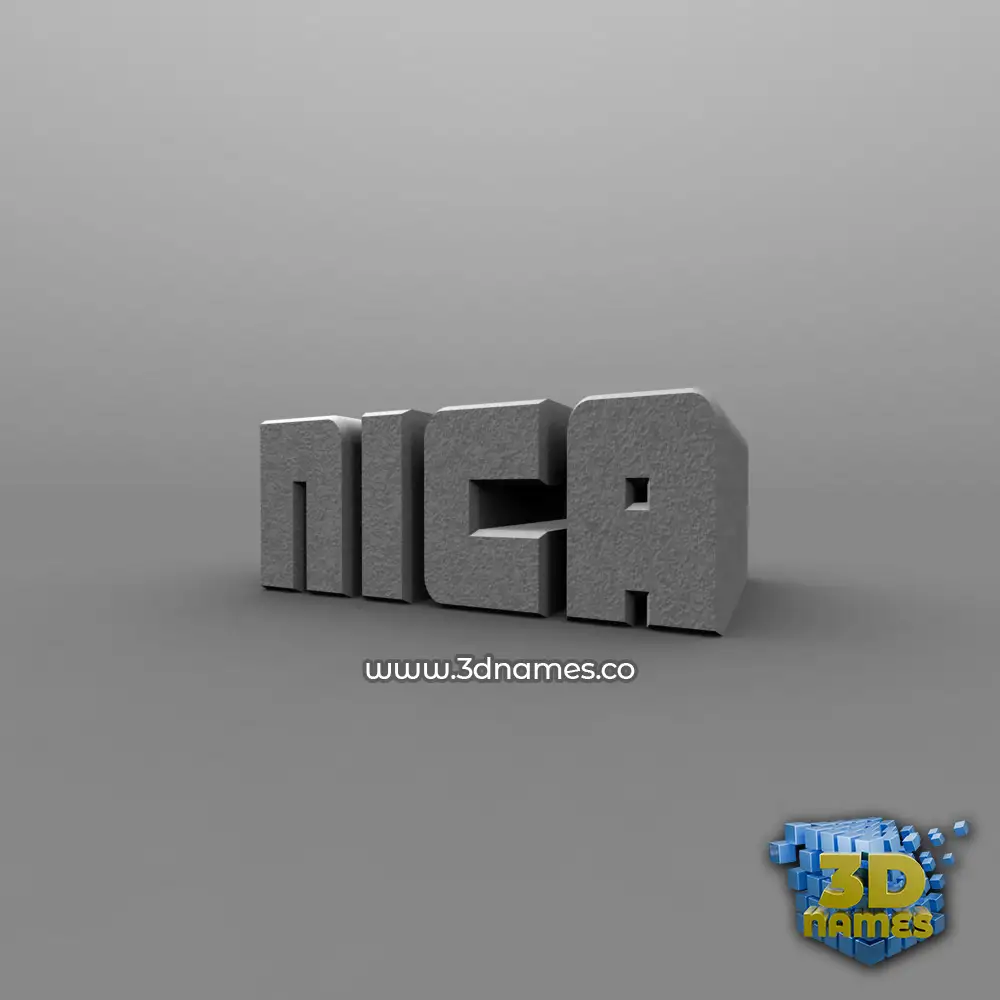 nica in Solid Grey style - 3D name wallpaper