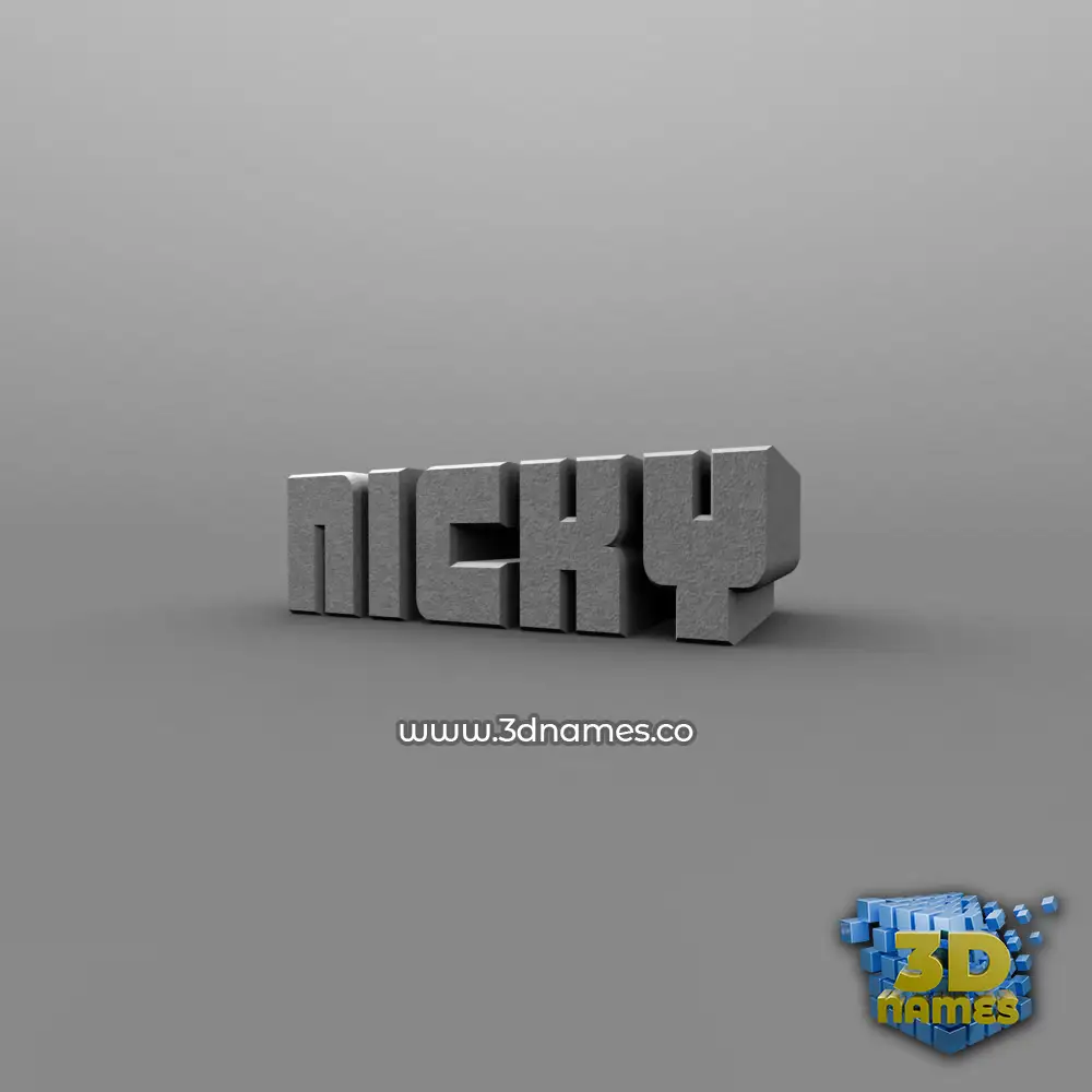 nicky in Solid Grey style - 3D name wallpaper