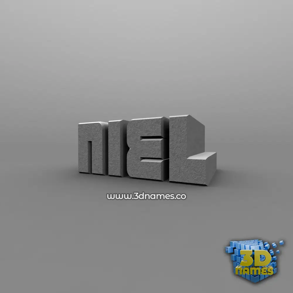 niel in Solid Grey style - 3D name wallpaper