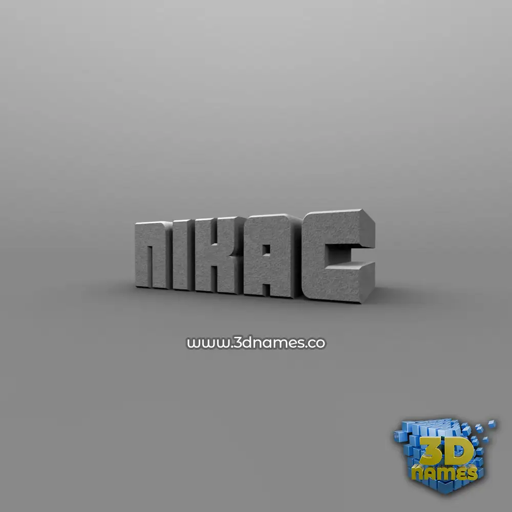 nikac in Solid Grey style - 3D name wallpaper