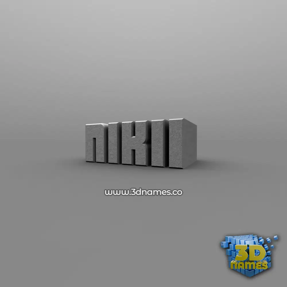 nikii in Solid Grey style - 3D name wallpaper