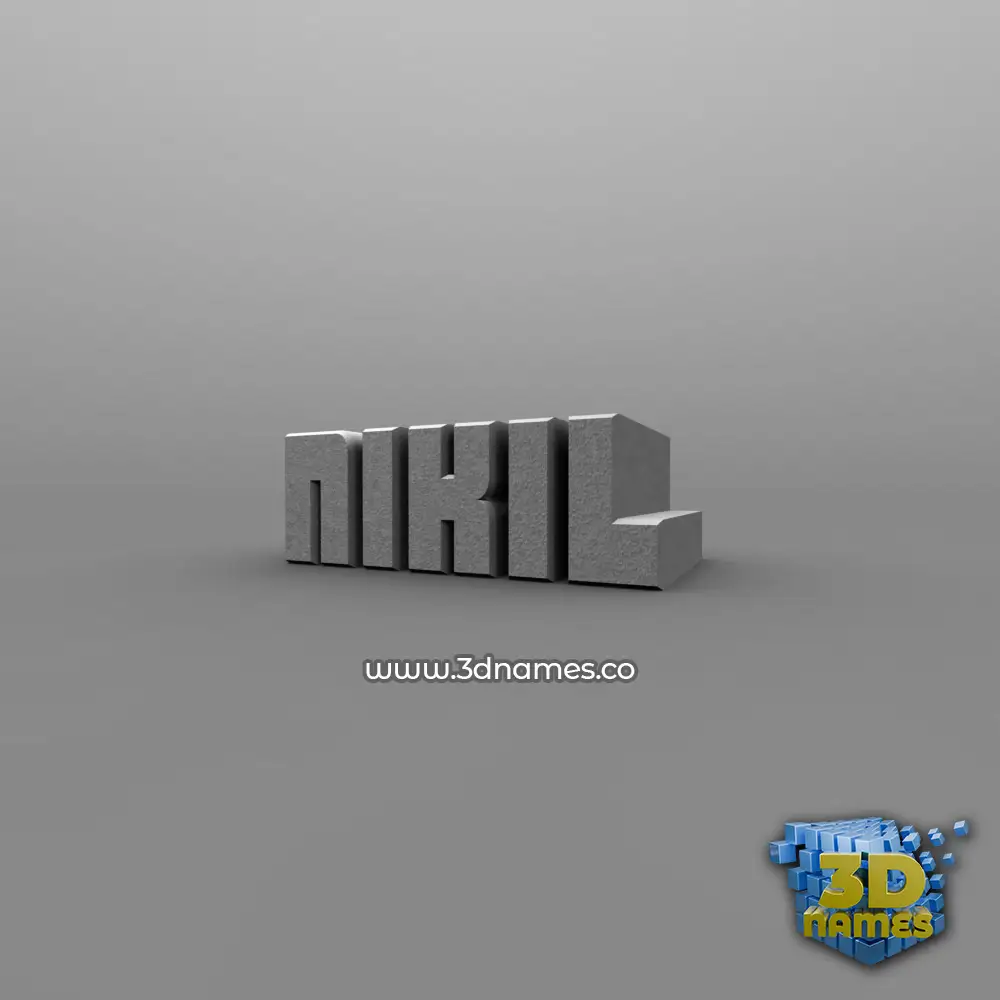 nikil in Solid Grey style - 3D name wallpaper