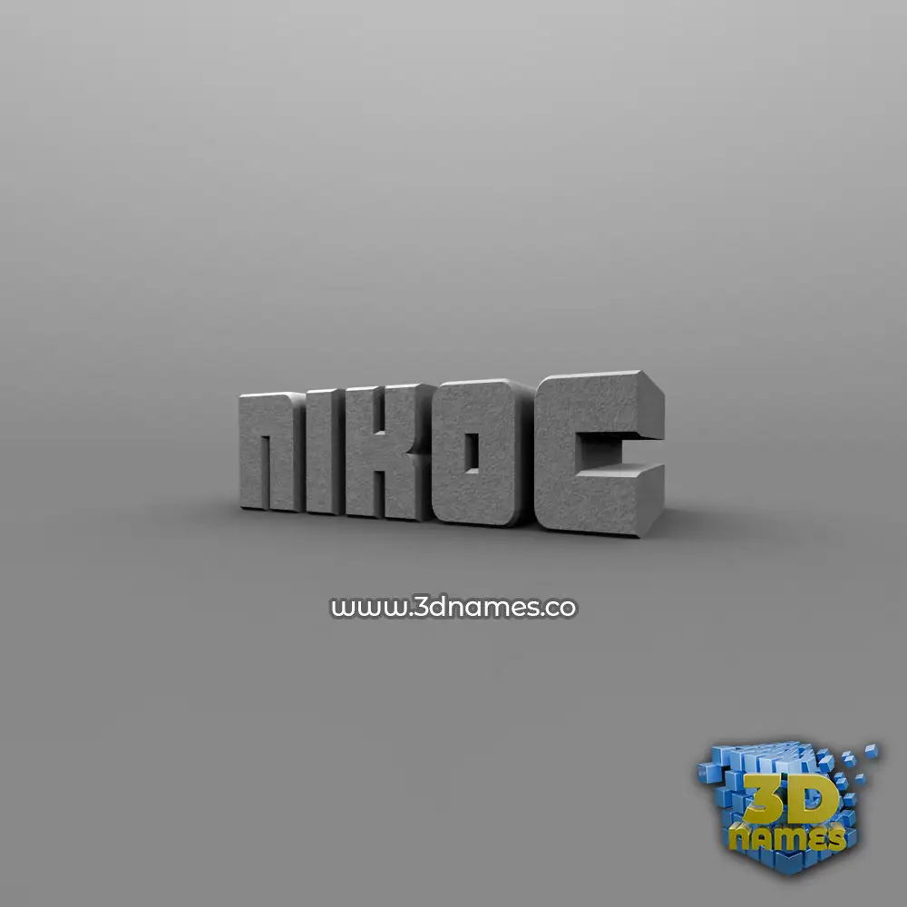 nikoc in Solid Grey style - 3D name wallpaper