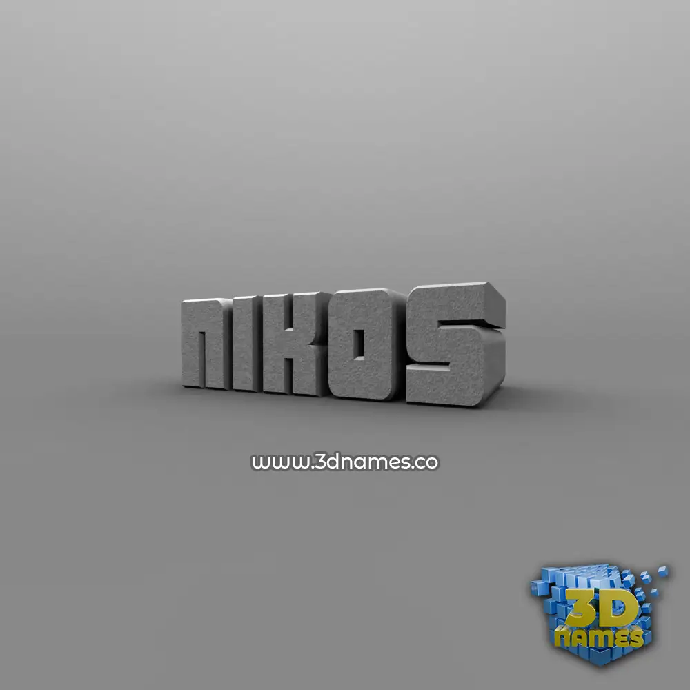 nikos in Solid Grey style - 3D name wallpaper