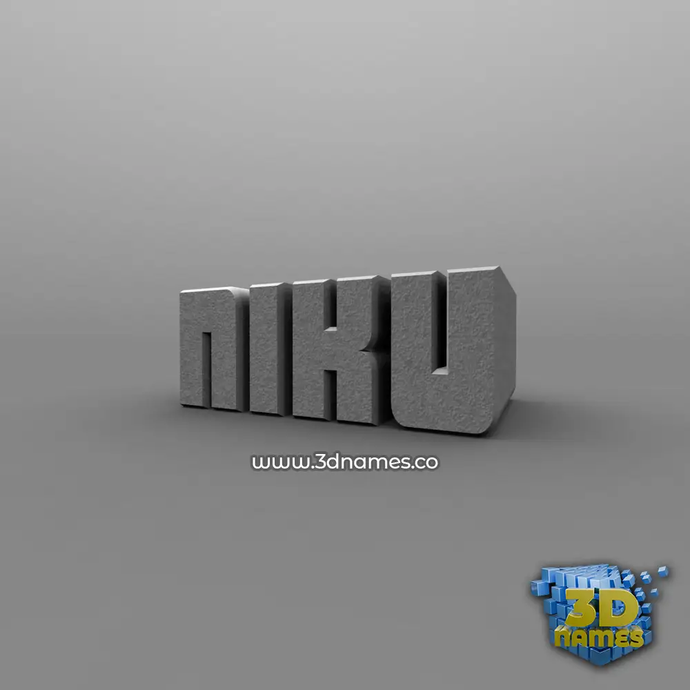 niku in Solid Grey style - 3D name wallpaper
