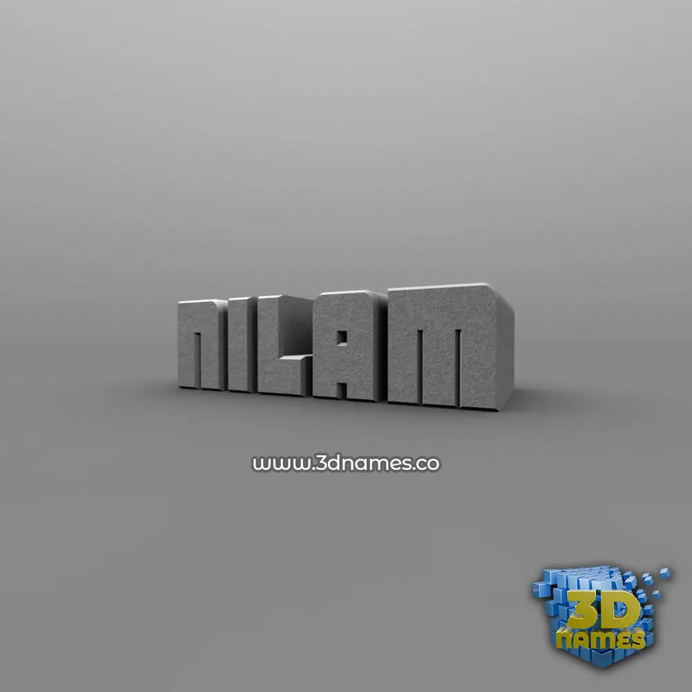 nilam in Solid Grey style - 3D name wallpaper