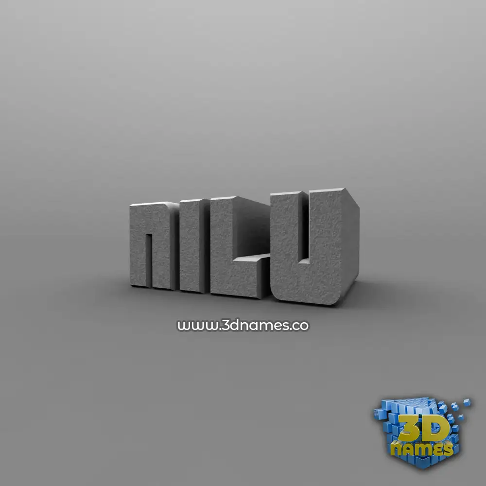 nilu in Solid Grey style - 3D name wallpaper