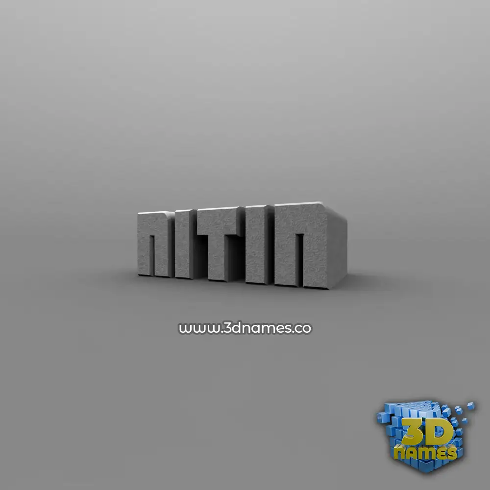 nitin in Solid Grey style - 3D name wallpaper