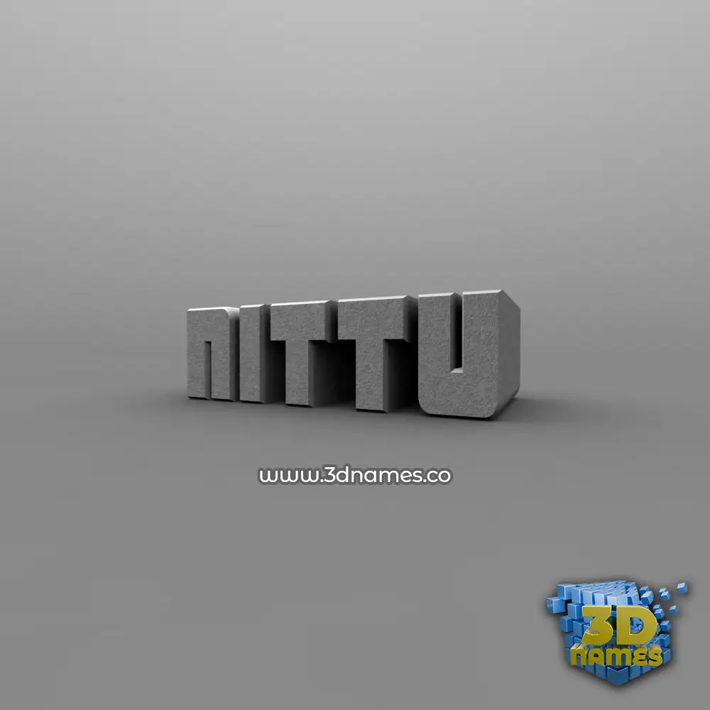 nittu in Solid Grey style - 3D name wallpaper