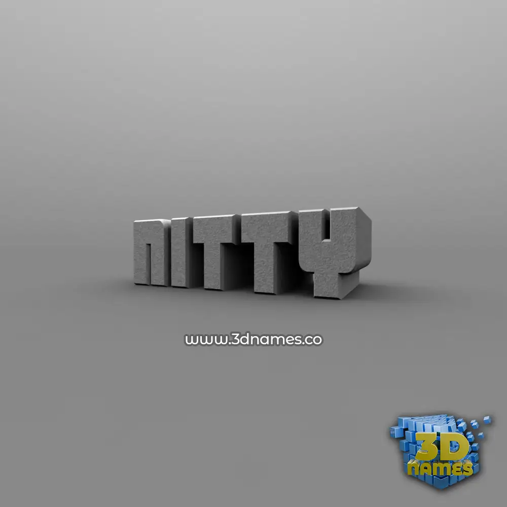 nitty in Solid Grey style - 3D name wallpaper