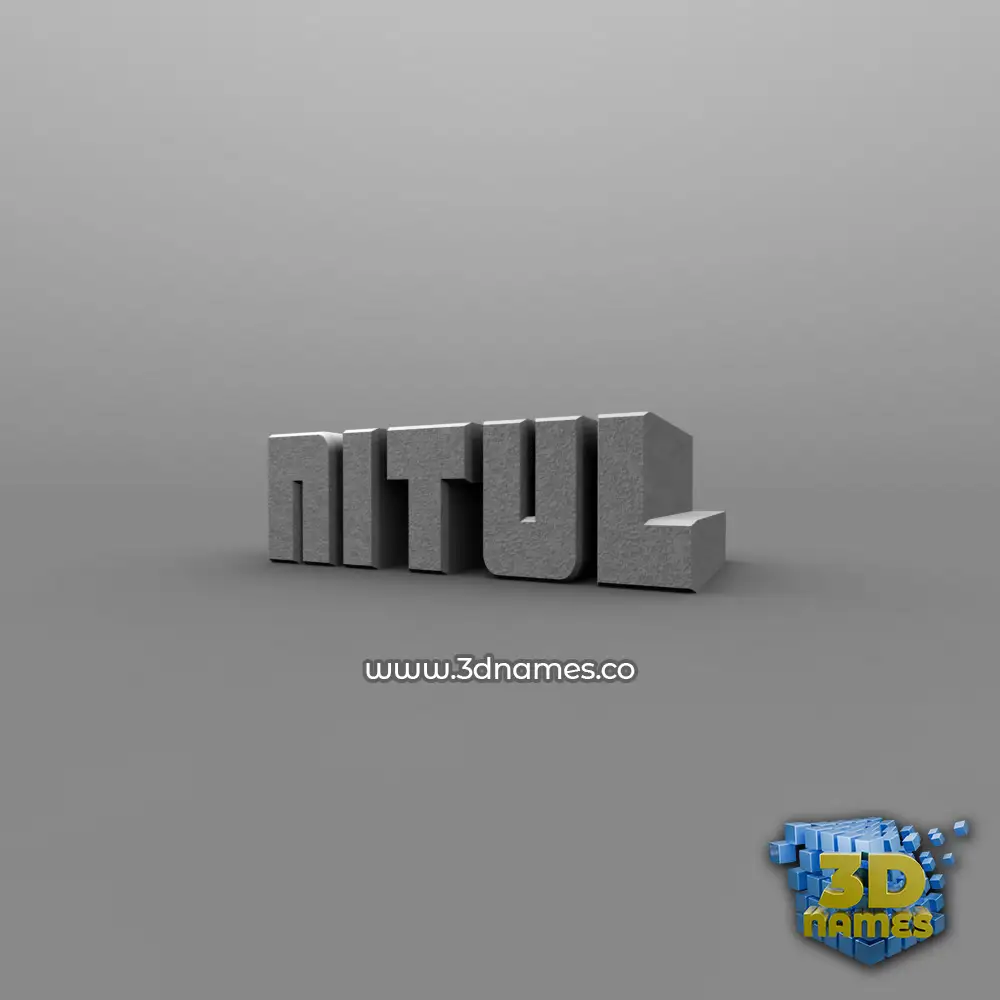 nitul in Solid Grey style - 3D name wallpaper