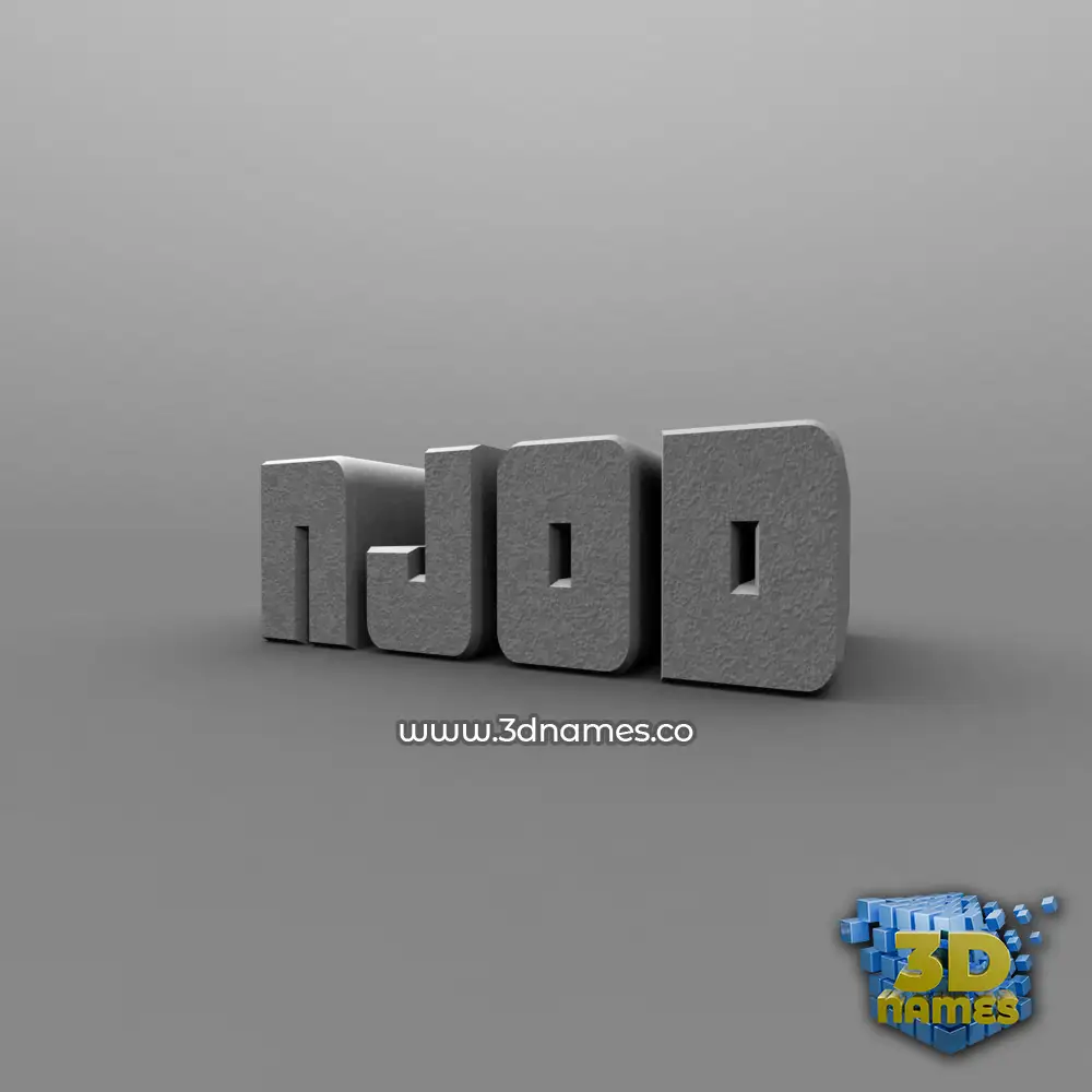 njod in Solid Grey style - 3D name wallpaper