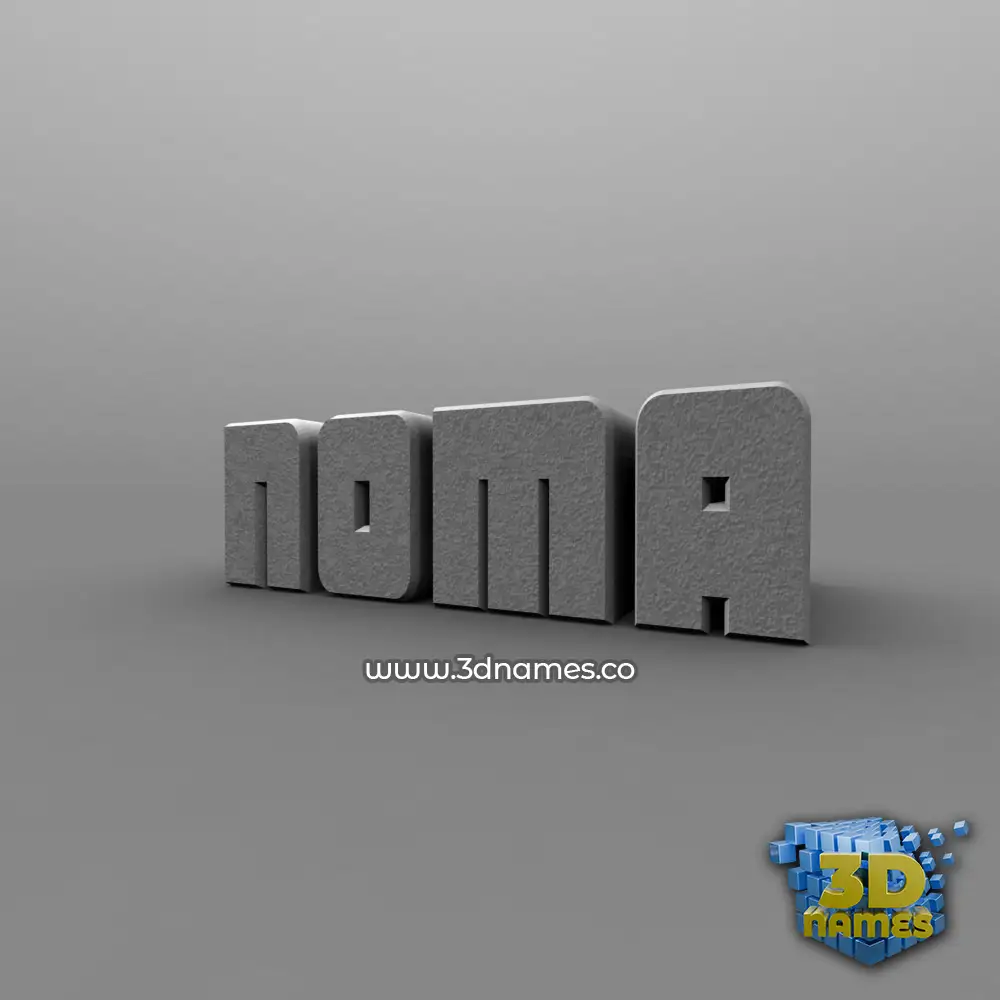 noma in Solid Grey style - 3D name wallpaper