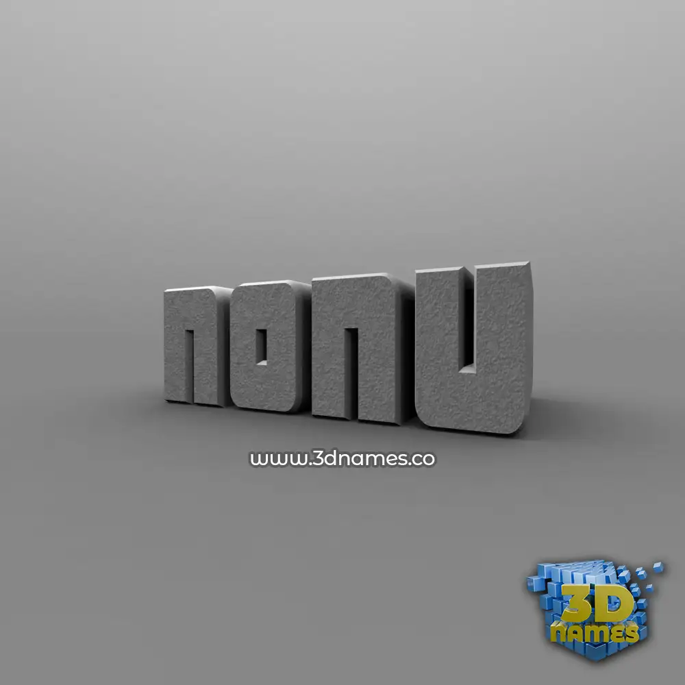 nonu in Solid Grey style - 3D name wallpaper