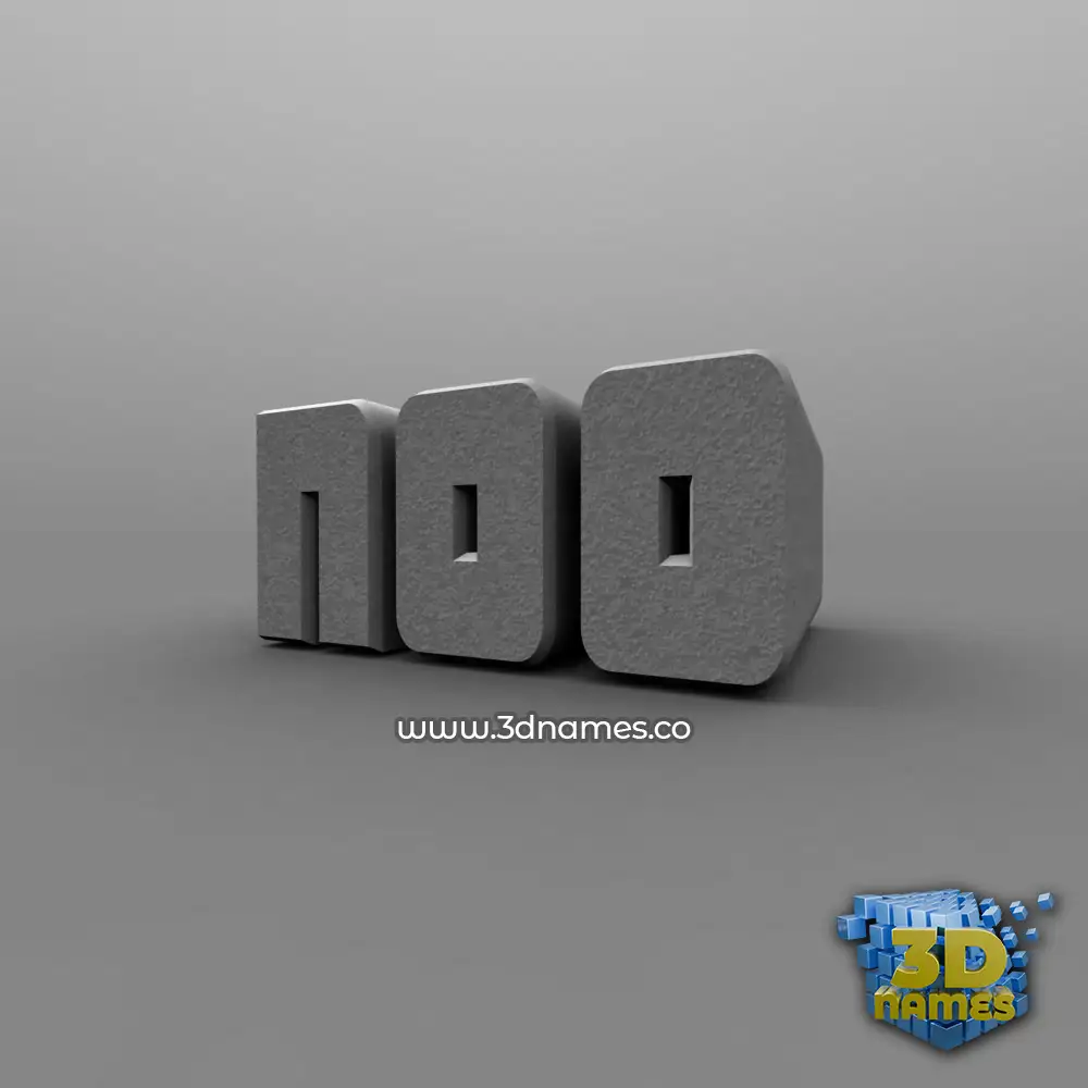 noo in Solid Grey style - 3D name wallpaper