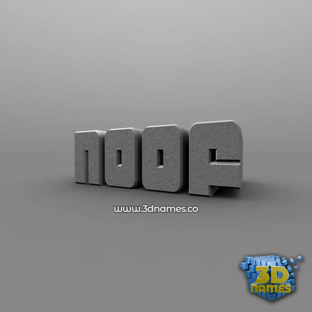 noof in Solid Grey style - 3D name wallpaper