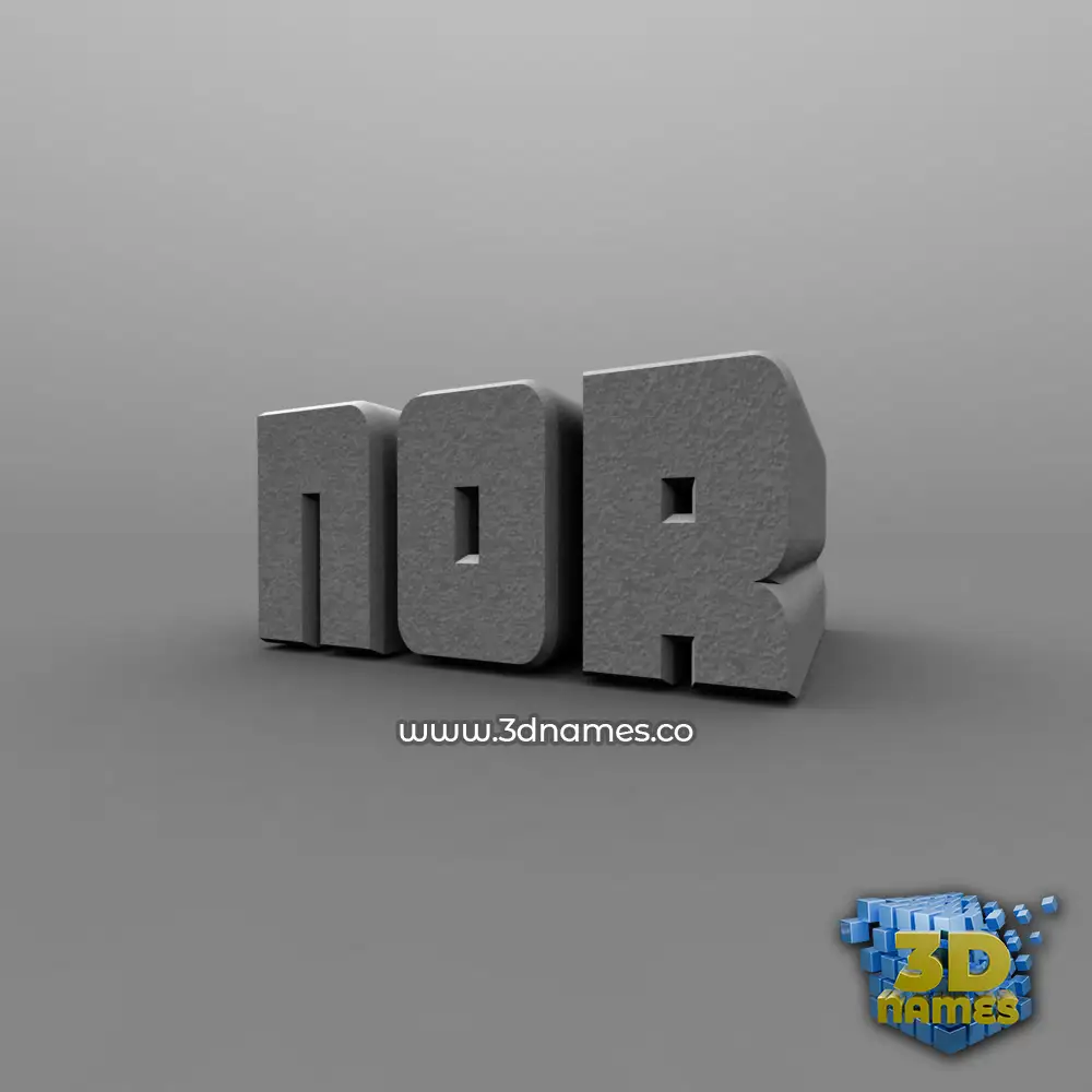 nor in Solid Grey style - 3D name wallpaper