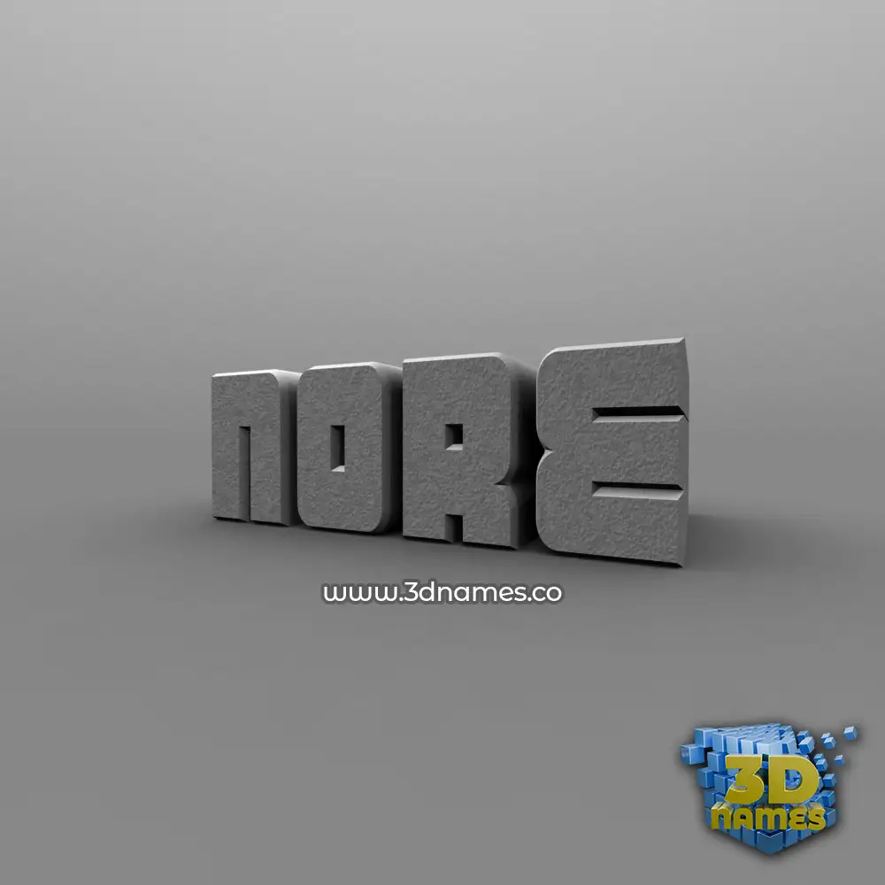 nore in Solid Grey style - 3D name wallpaper