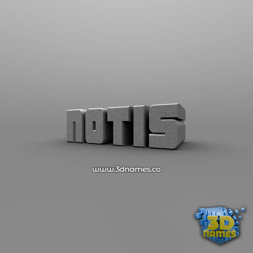 notis in Solid Grey style - 3D name wallpaper