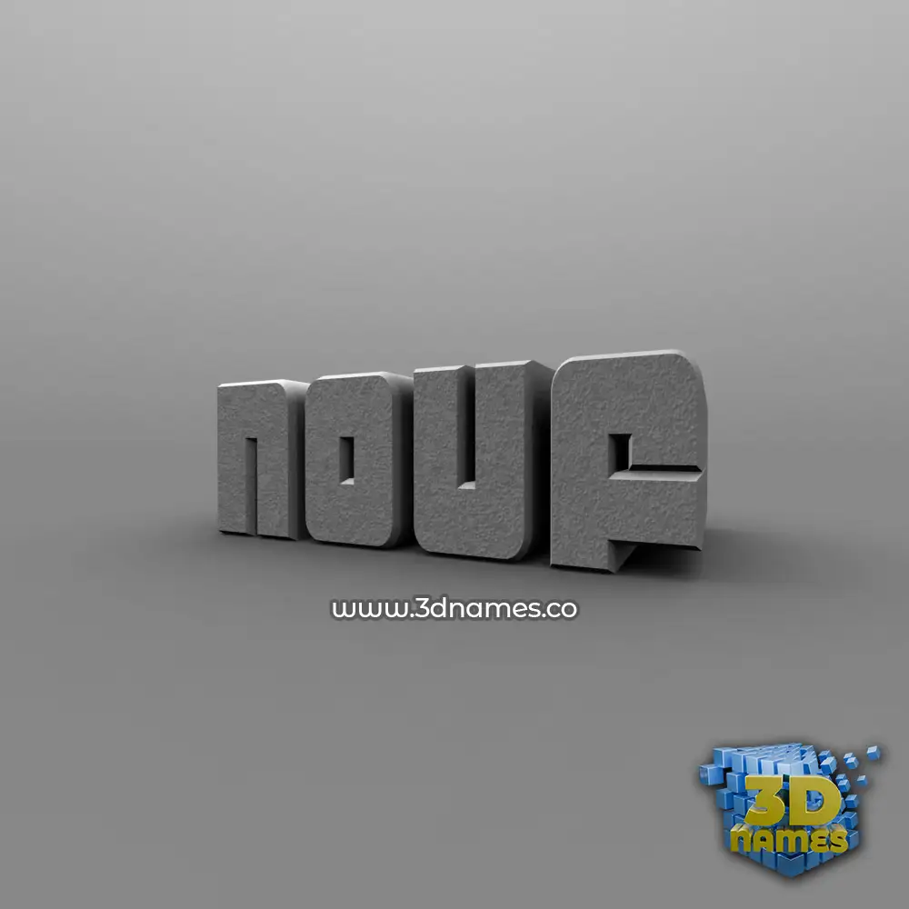 nouf in Solid Grey style - 3D name wallpaper