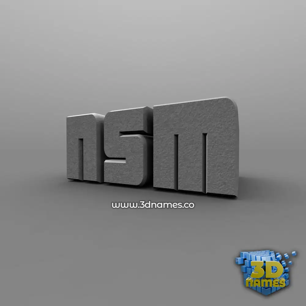 nsm in Solid Grey style - 3D name wallpaper