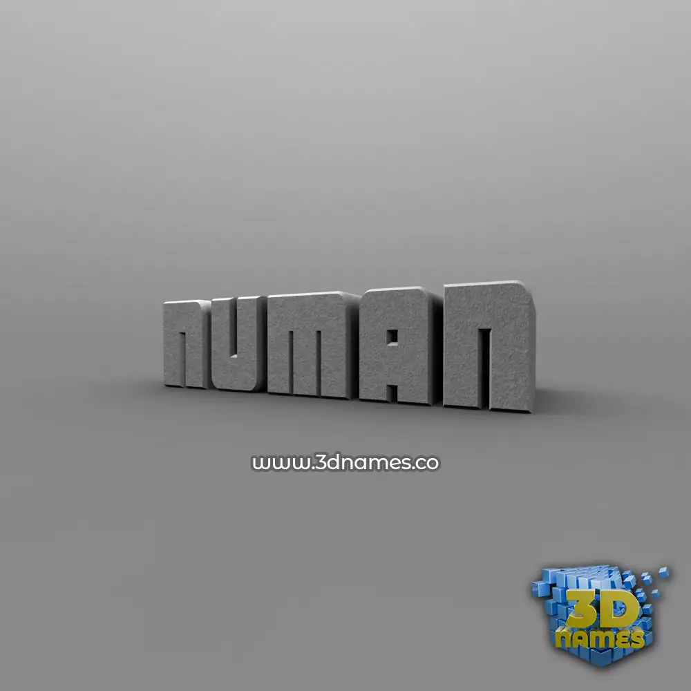 numan in Solid Grey style - 3D name wallpaper