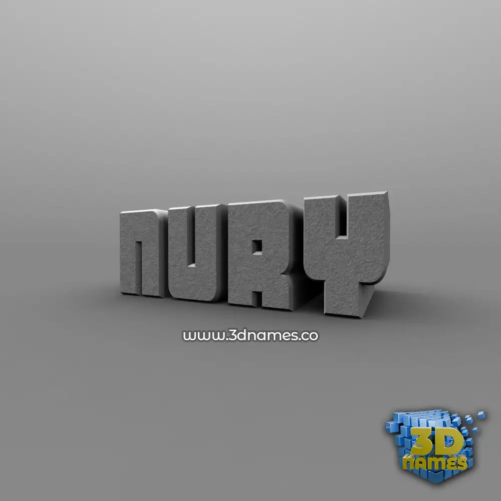 nury in Solid Grey style - 3D name wallpaper