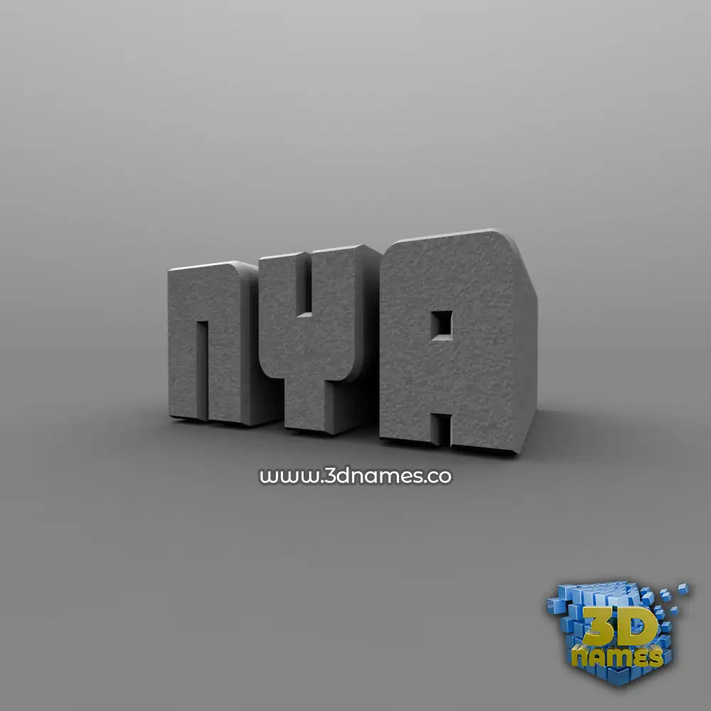 nya in Solid Grey style - 3D name wallpaper