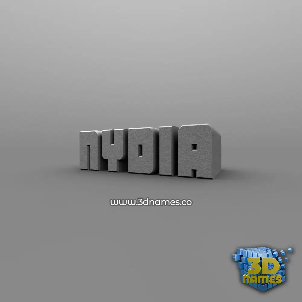 nydia in Solid Grey style - 3D name wallpaper