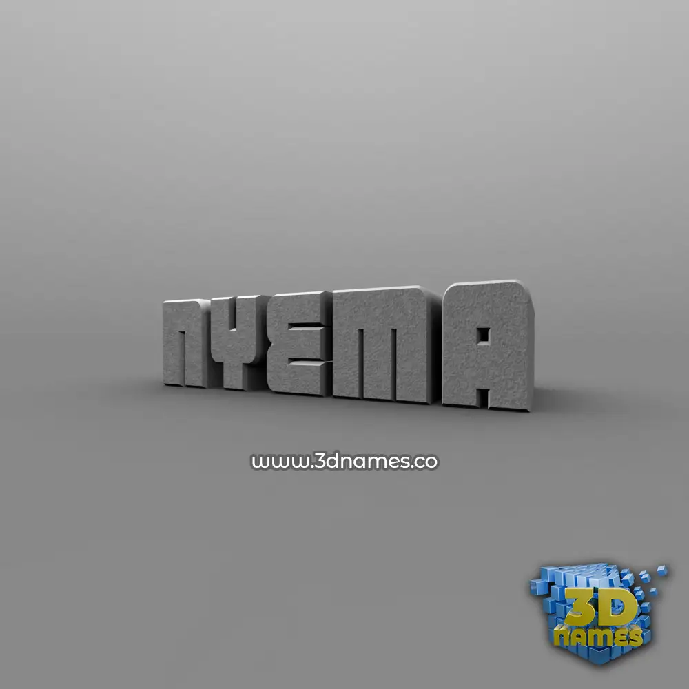 nyema in Solid Grey style - 3D name wallpaper