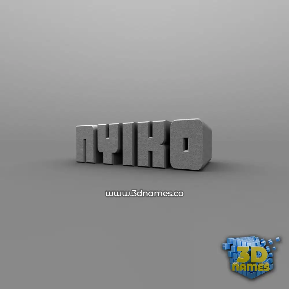 nyiko in Solid Grey style - 3D name wallpaper
