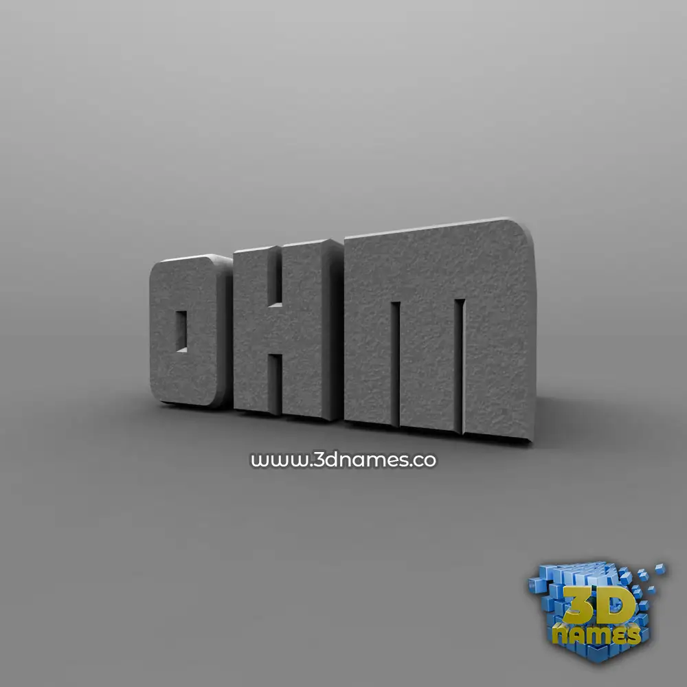 ohm in Solid Grey style - 3D name wallpaper