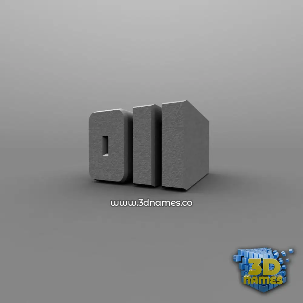 oii in Solid Grey style - 3D name wallpaper