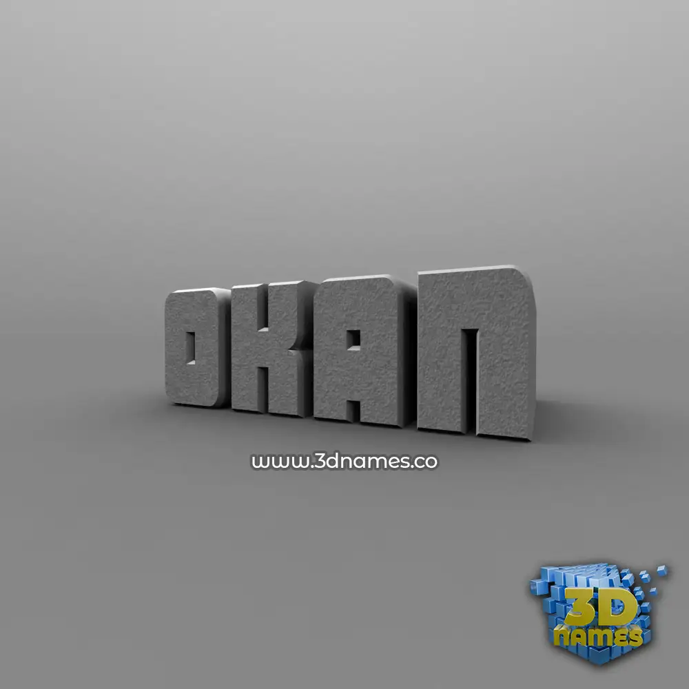 okan in Solid Grey style - 3D name wallpaper