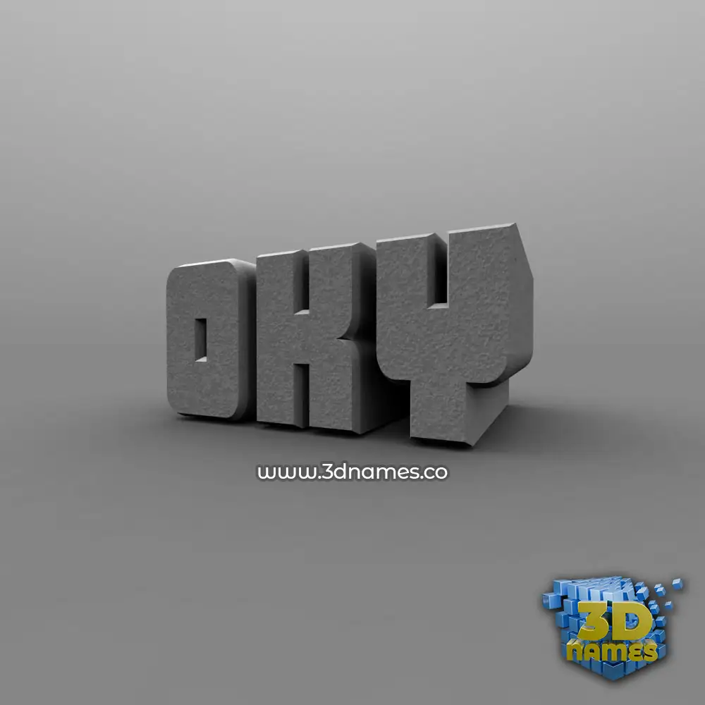 oky in Solid Grey style - 3D name wallpaper