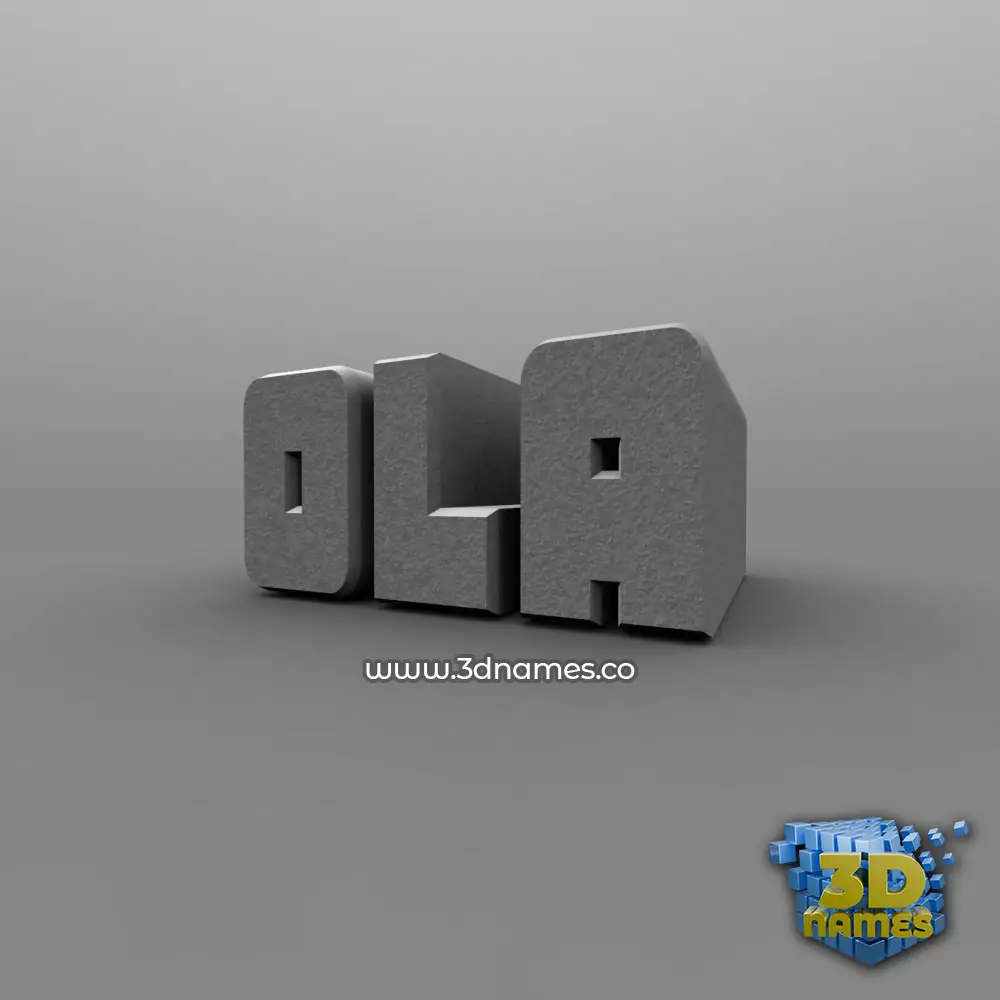 ola in Solid Grey style - 3D name wallpaper