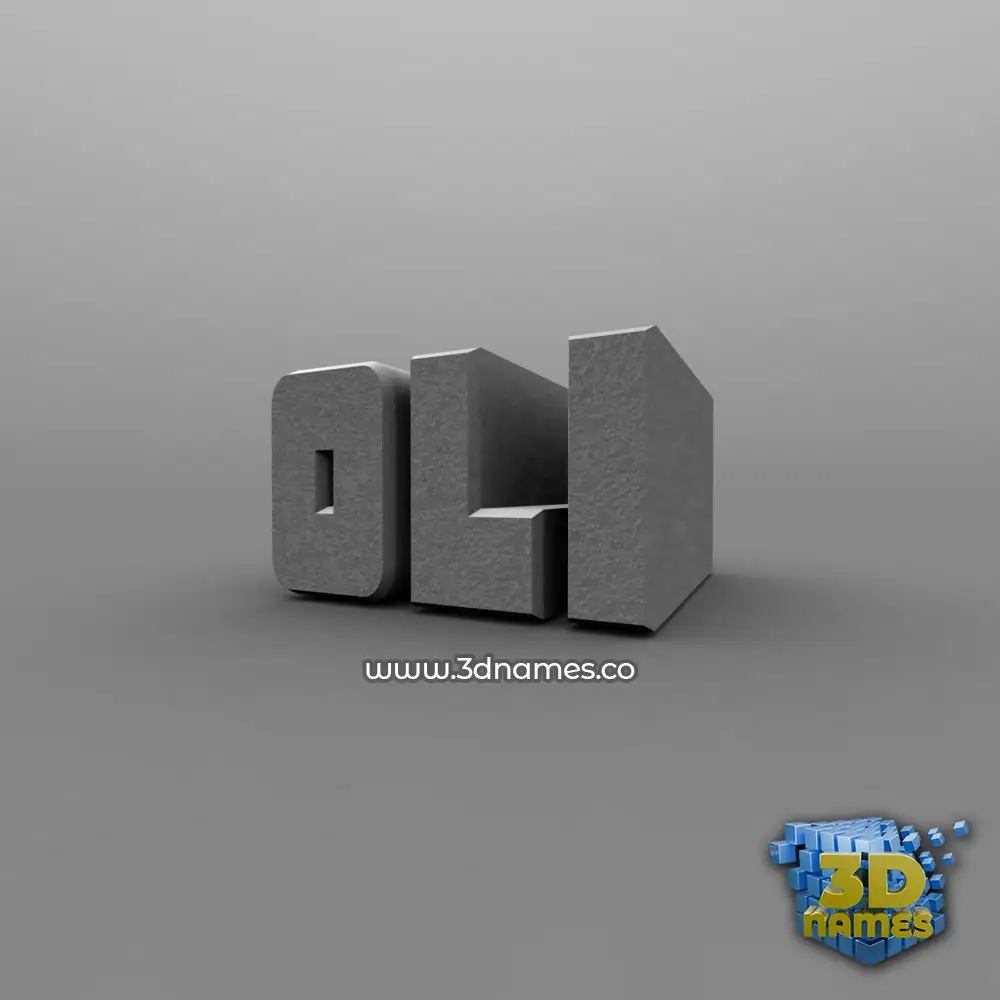 oli in Solid Grey style - 3D name wallpaper