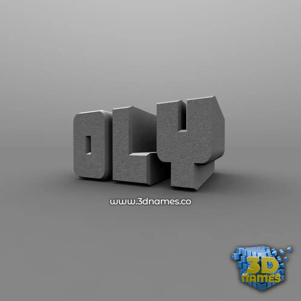 oly in Solid Grey style - 3D name wallpaper